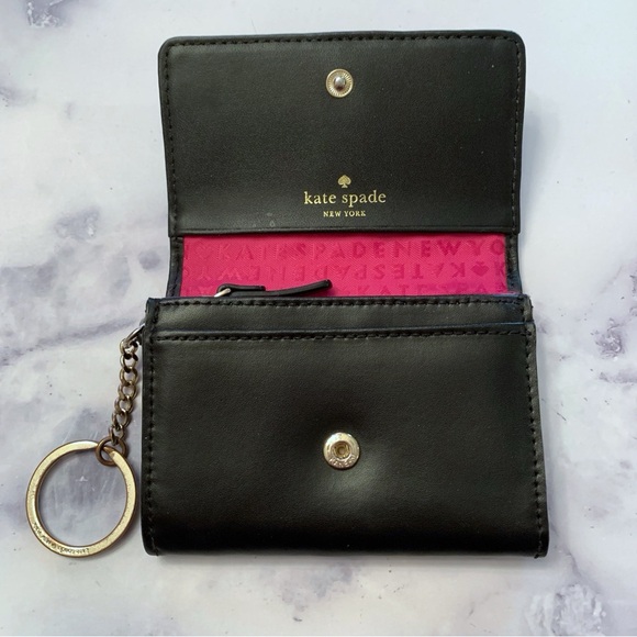 FINAL PRICE Kate Spade Montford Park Black Leather Darla Leather Keychain Wallet - Picture 2 of 14
